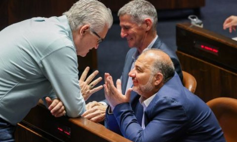 מנסור עבאס, יאיר גולן ואלי אבידר [צילום: נועם מושקוביץ/דוברות הכנסת]