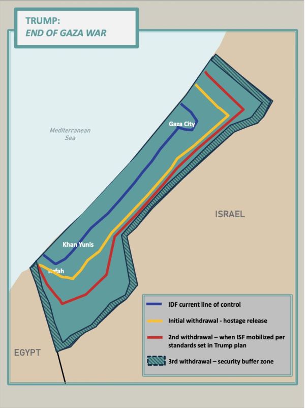מפת התוכנית לסיום המלחמה בעזה