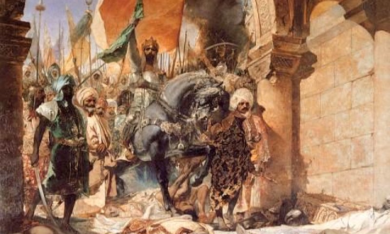 כניסת מהמט השני לתוך קונסטנטינופול [ציור משנת 1876 מאת בנז'מין קונסטן]
