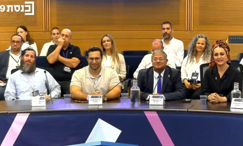 הגשת הרשימה לוועדה [צילום: שידורי הכנסת]