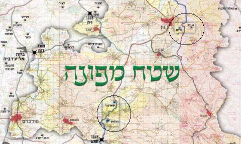 מפת צפון השומרון בהתנתקות [צילום: דובר צה"ל]