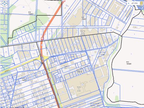 המפה בה השתמש ביהמ"ש: הרחובות לא גובלים במפעל [המרכז למיפוי ישראל]