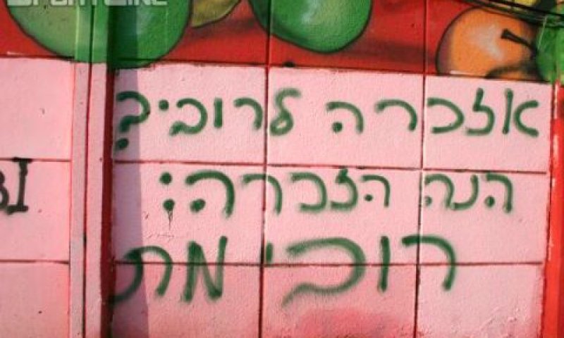 כתובות נאצה בקריית חיים [צילום: ספורטליין]