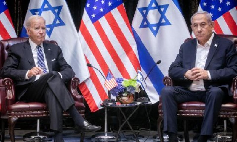 ביידן ונתניהו בישראל בתחילת המלחמה [צילום: מרים אלסטר, פלאש 90]