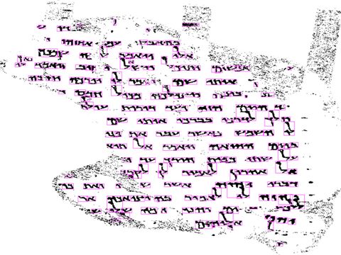 זיהוי ממוחשב של טקסט מתוך צילום מגילה [צילום: פרופ' נחום דרשוביץ/אוניברסיטת ת"א]