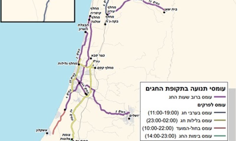מפת העומסים הצפויים במרכז [צילום: משטרת ישראל]