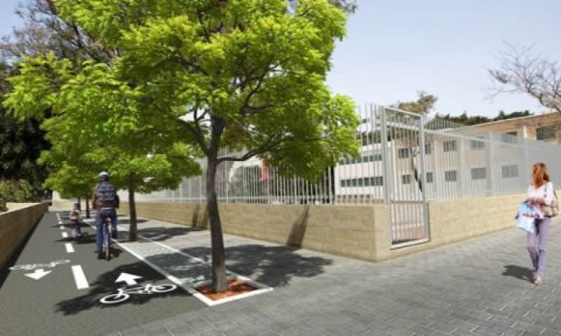 הדמיה של ציר ירוק מתוכנן בתל אביב