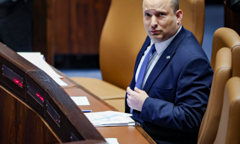 ראש הממשלה, נפתלי בנט, במליאת הכנסת. צלח את ההצבעות [צילום: יונתן זינדל, פלאש 90]