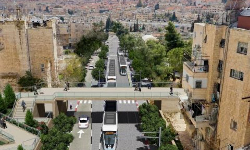 הדמיית הקו התכלת [צוות אב לתחבורה ירושלים]