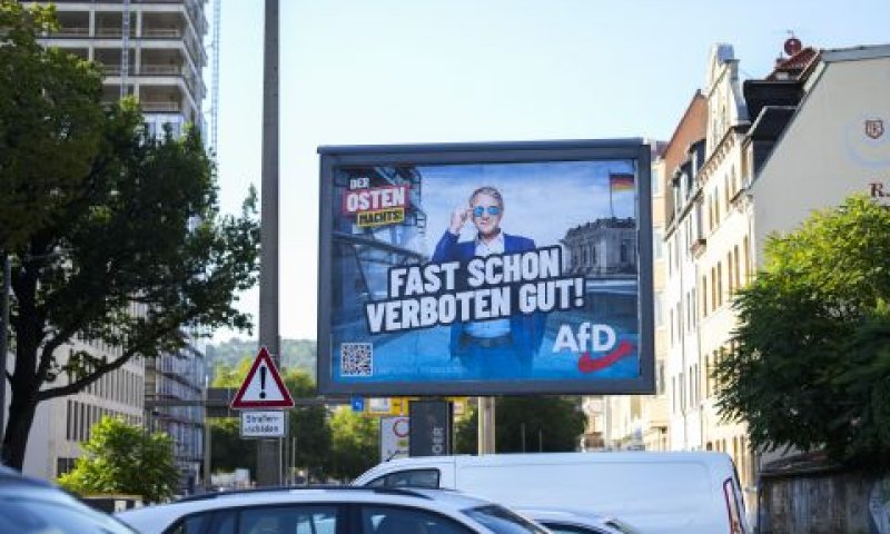 שלט בחירות של AfD במדינת תורינגיה [צילום: מרכוס שרייבר, AP]