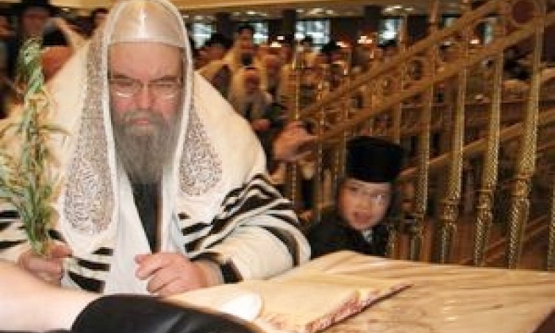 האדמור מבעלז בהושענא רבה [צילום: ר&acute; שלמה אינדורסקי, בעלז]