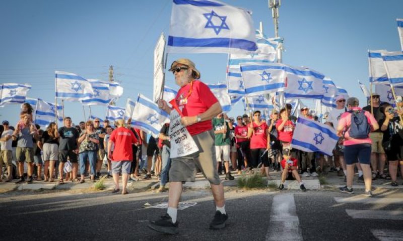 מחאה נגד הרפורמה בצומת נהלל [צילום: ענת חרמוני/פלאש 90]