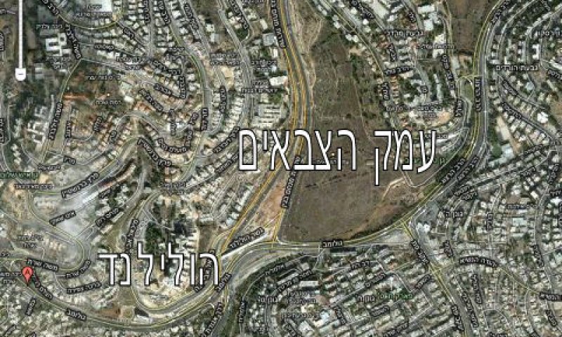 עמק הצבאים בתמונת לווין [צילום: גוגל מפות]