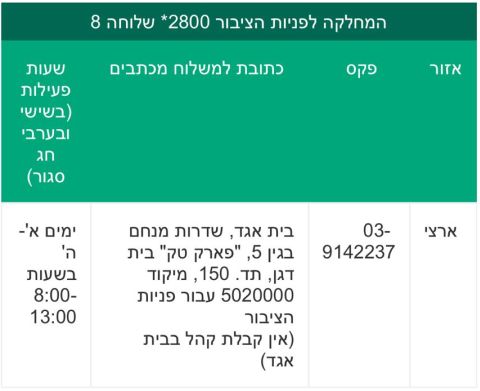שעות הפתיחה באתר אגד