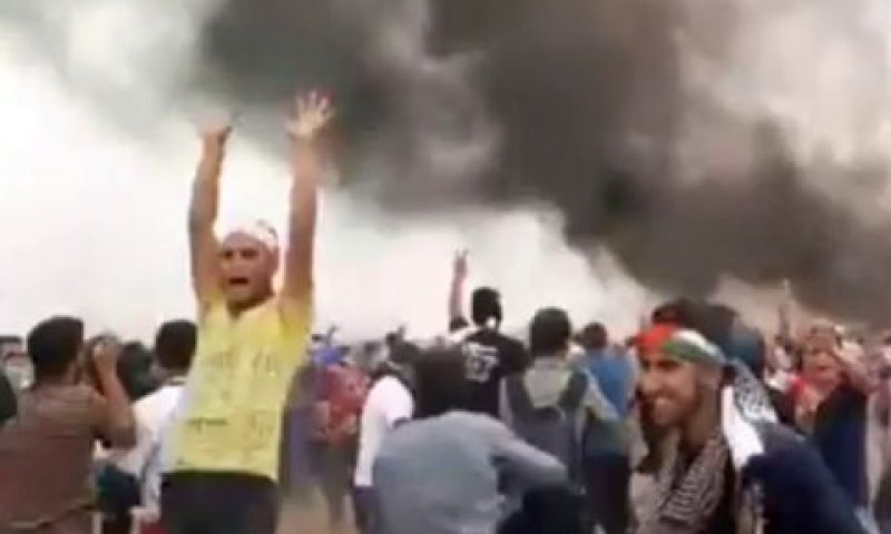 שמחה פלשתינית על הפלת הרחפן