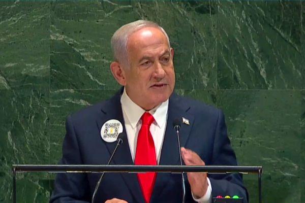 נתניהו, בעצרת האו"ם. לא נסכים למדינה פלשתינית [צילום: UN Live]