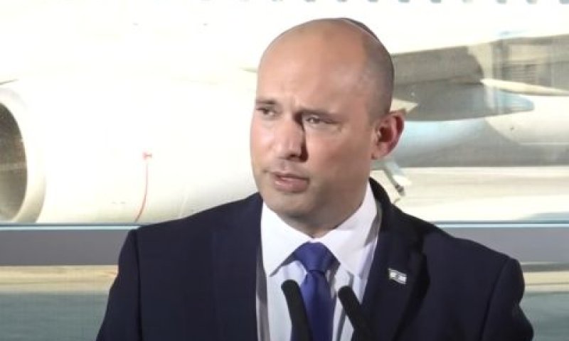 ראש הממשלה בהצהרה בנתב"ג [צילום: מן הטלוויזיה]