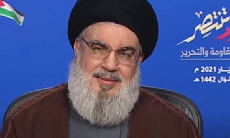 מזכ"ל חיזבאללה, חסן נסראללה [צילום: מן הטלוויזיה]