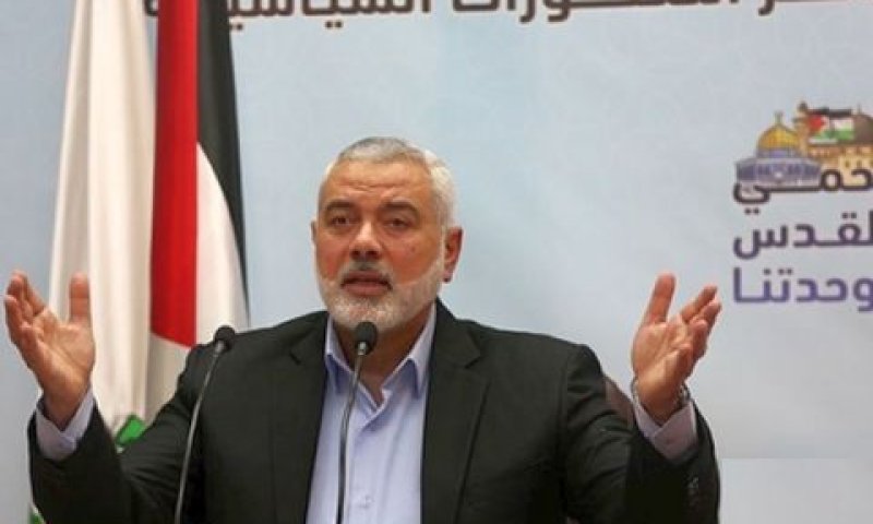 אסמאעיל הניה במהלך נאומו ששודר בטהרן