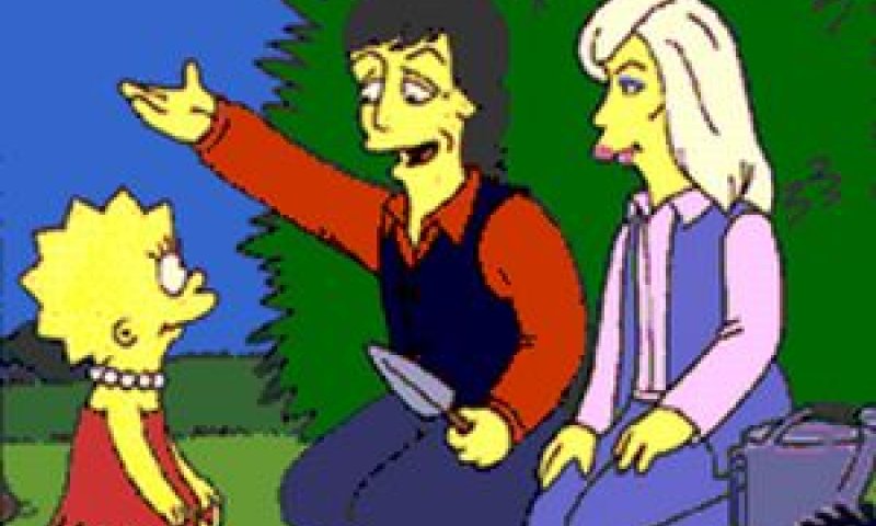ליסה סימפסון עם פול ולינדה מקרטני [צילום: thesimpsons.com]