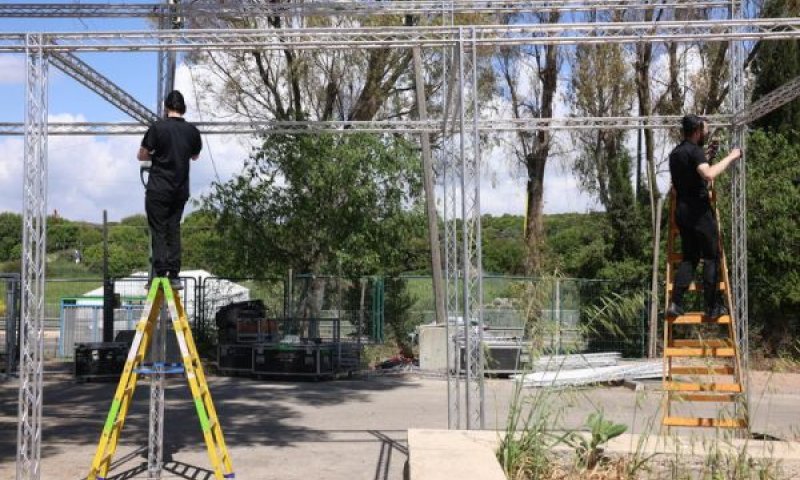 הכנות לקבלת העולים לציון רשב"י במירון [צילום: דוד כהן/פלאש 90]