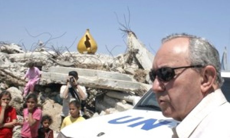 השופט גולדסטון בביקור בעזה [צילום: AP]