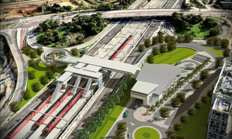 תחנת רכבת הרצליה [הדמיה: רכבת ישראל, ארמון אדריכלים ומתכנני ערים]