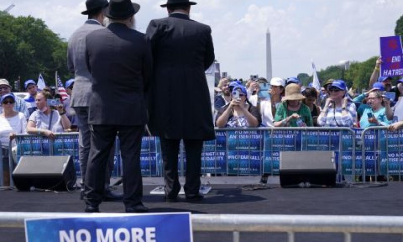 עצרת נגד האנטישמיות, וושינגטון ארה"ב [צילום: סוזן וולש, AP]