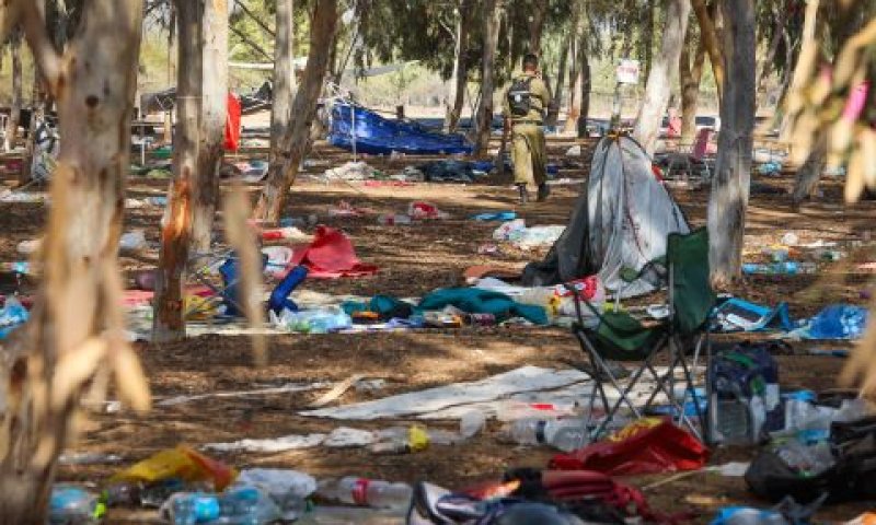 זירת הטבח במסיבת הנובה [צילום: יוסי זמיר, פלאש 90]