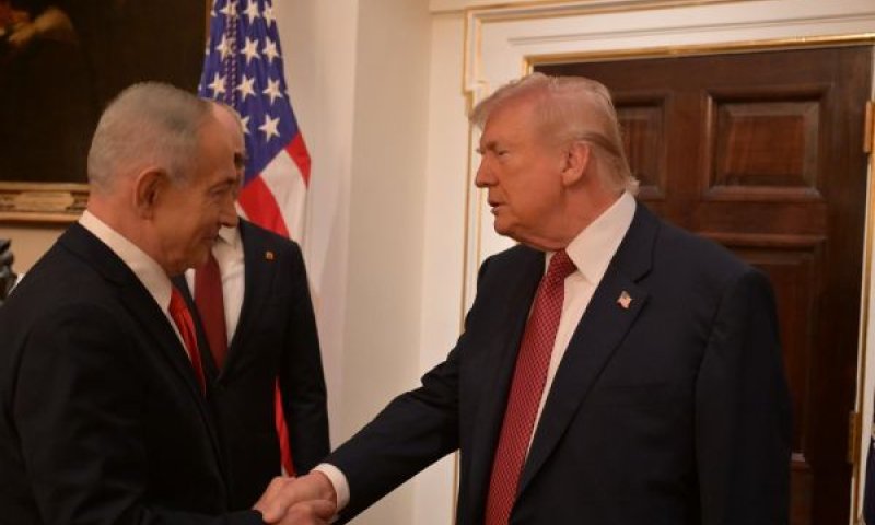 טראמפ ונתניהו בפגישתם היום [צילום: אבי אוחיון/לע״מ]