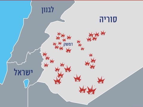 מפת היעדים האירניים שהותקפו הלילה בסוריה