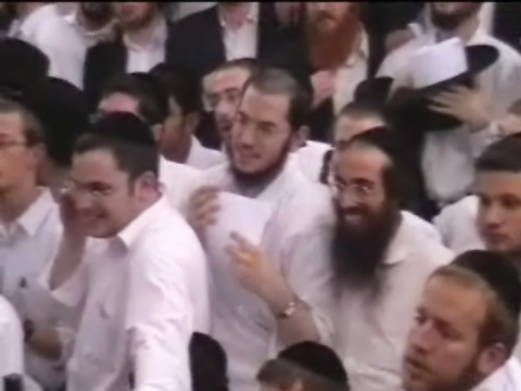 הקהל הסקרן. חלק מהנוכחים צוחקים