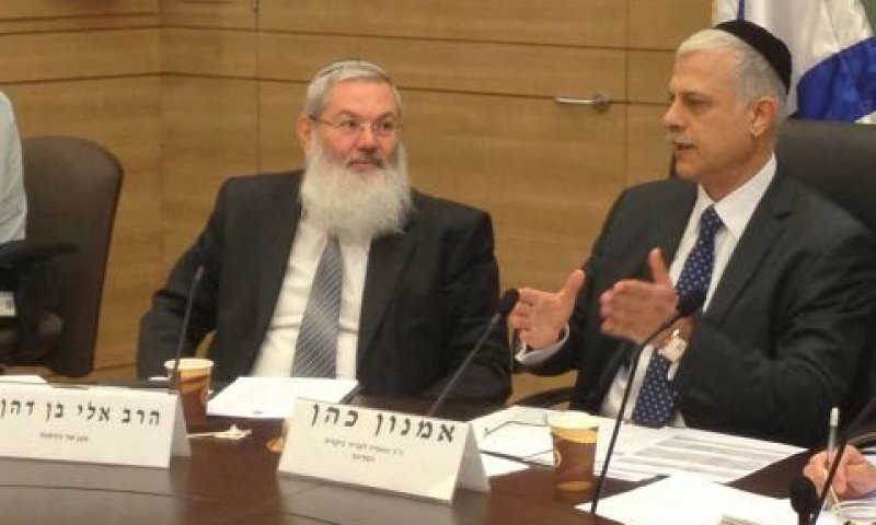 אמנון כהן ואלי בן-דהן בישיבת הוועדה [צילום: דוברות הכנסת]