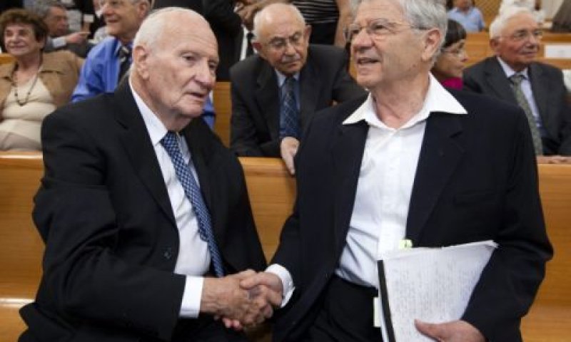 שמגר וברק. נופלים לבריכה [צילום: פלאש 90]