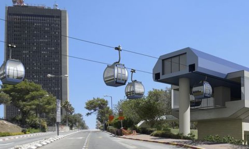 הדמיית הרכבלית בחיפה