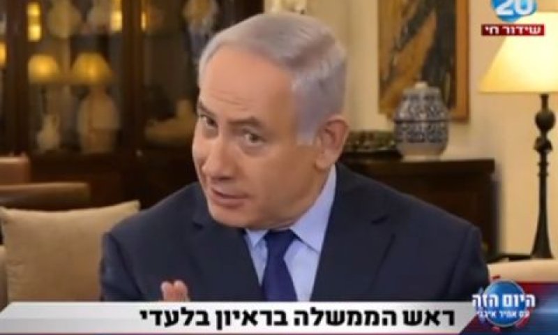 נתניהו. ניסיון לייצר אש מלאכותית [צילום: מן הטלוויזיה]