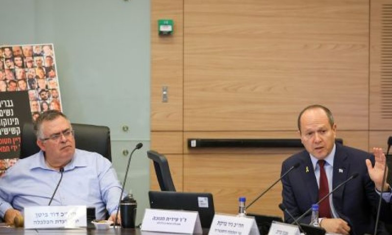 השר ניר ברקת והיו"ר דוד ביטן [צילום: נועם מושקוביץ/דוברות הכנסת]