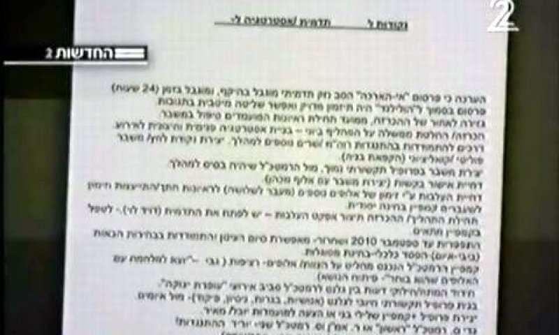 המסמך כפי שפורסם בערוץ 2