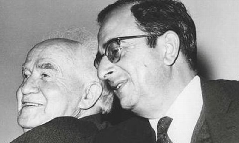 יצחק נבון עם דוד בן-גוריון [צילום: לע"מ]