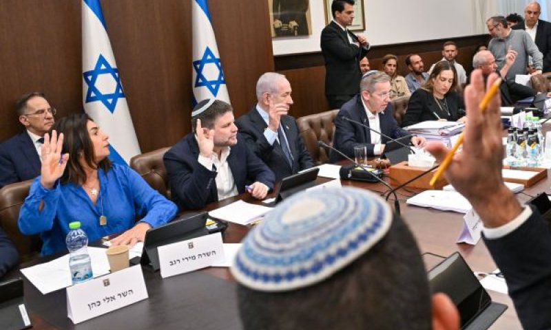 הצבעה בישיבת הממשלה על התקציב [צילום: דוברות ראש הממשלה]