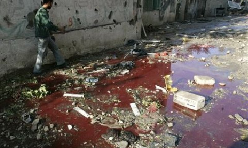 בבית חאנון לאחר ירי הפגז [צילום ארכיון: AP]