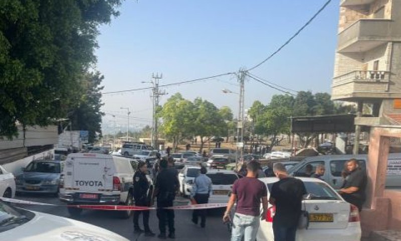 זירת הרצח בעיר נצרת [צילום: דוברות משטרת ישראל]