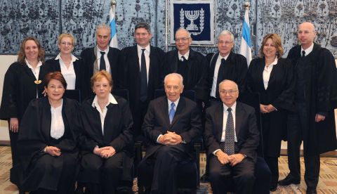 שופטי בית הדין הארצי לעבודה המכהנים והשופט המתמנה, אילן איטח [צילום: מארק ניימן/לע"מ]