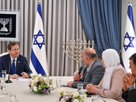 נציגי רע"ם אצל הנשיא הרצוג [קובי גדעון/לע"מ]