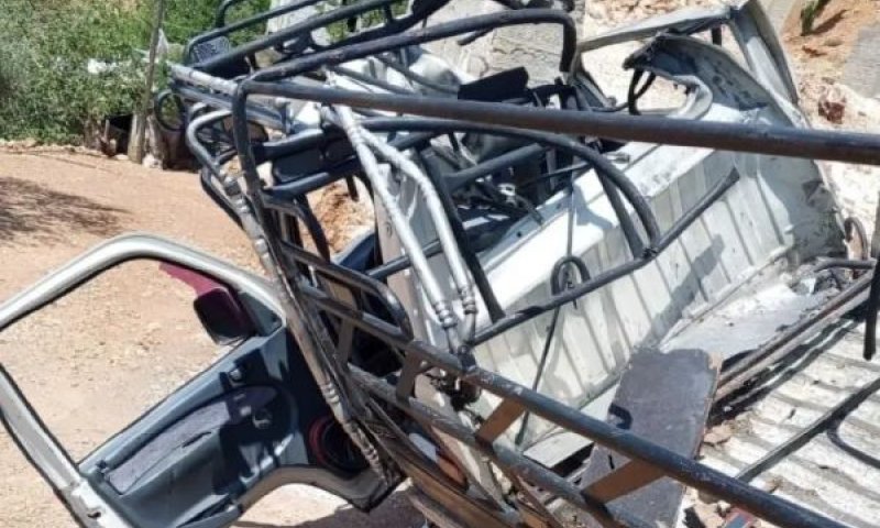 המשאית שהותקפה [צילום: רשתות חברתיות]