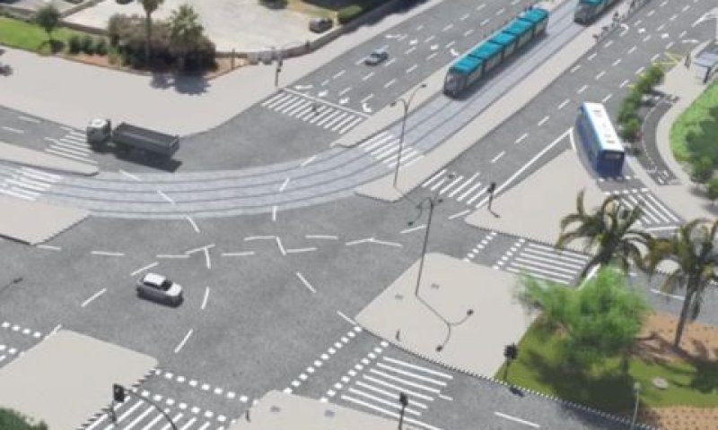 הדמיית הקו הירוק של הרכבת הקלה