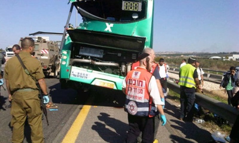 העצירה הפתאומית הובילה לתאונה [צילום: הצלה גוש דן]