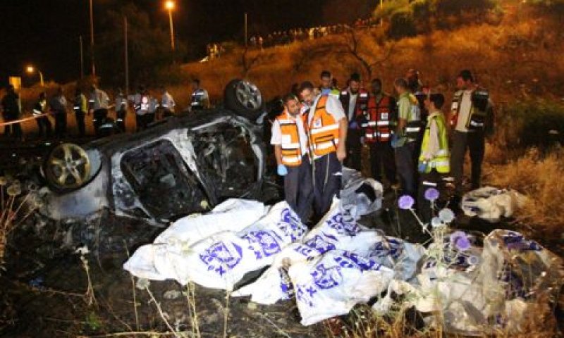 זירת התאונה בטבריה [צילום: פלאש 90]