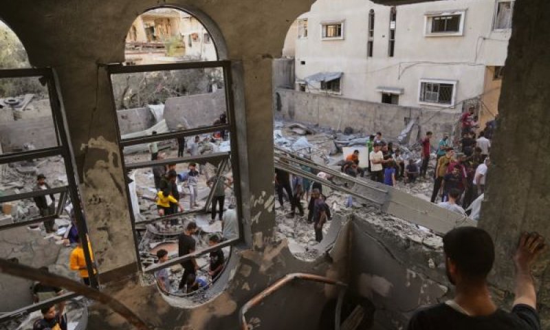 בית משפחת אוי דאהרוג' בזוואידה, מרכז רצועת עזה שהופצץ ביום 25.09.25 על-ידי צה"ל [צילום: AP/עבד אל כרים]