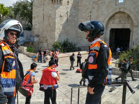 הזירה בשער שכם [צילום: מד"א ירושלים]